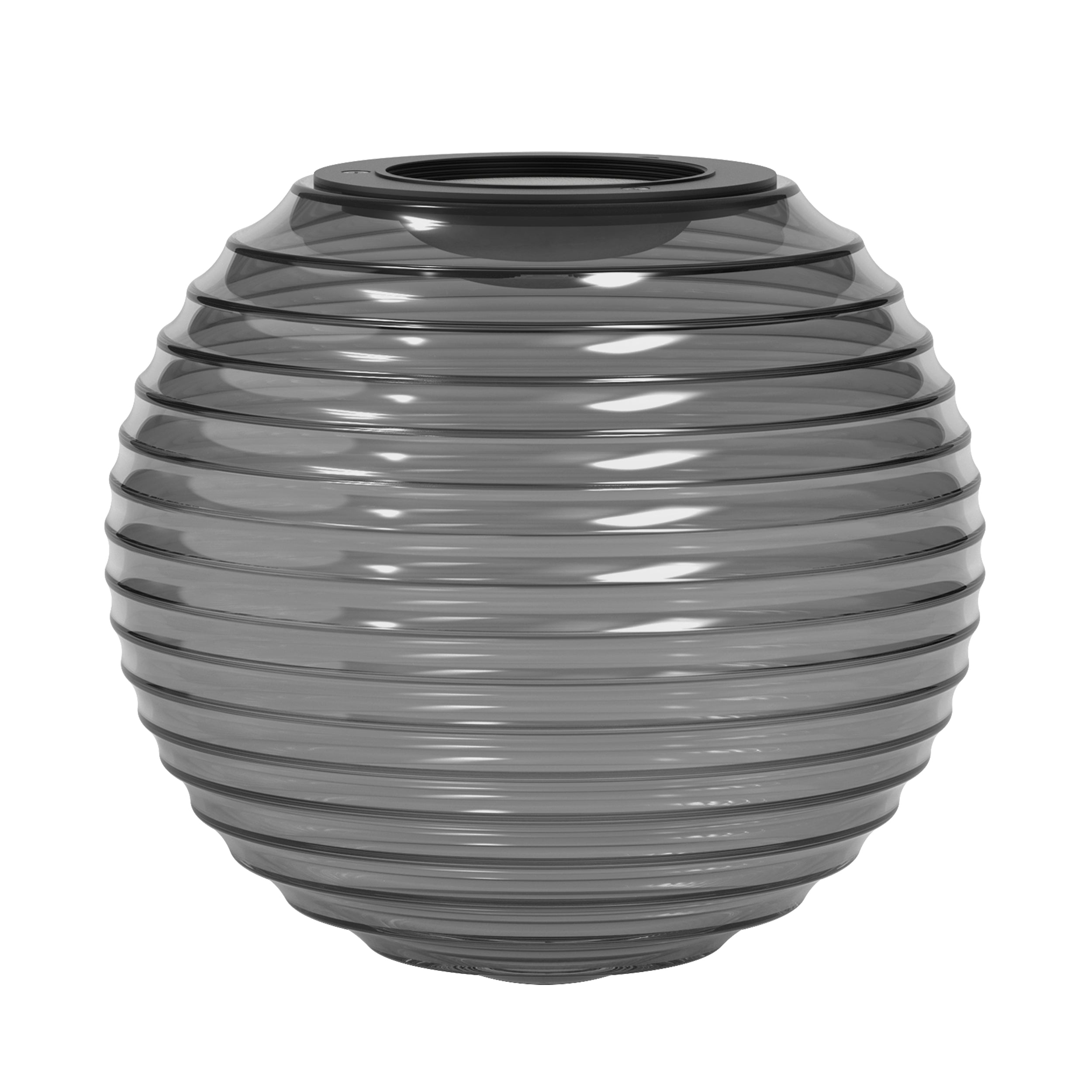 Astro Nara Globe Ribbed Glass Shade in Smoke