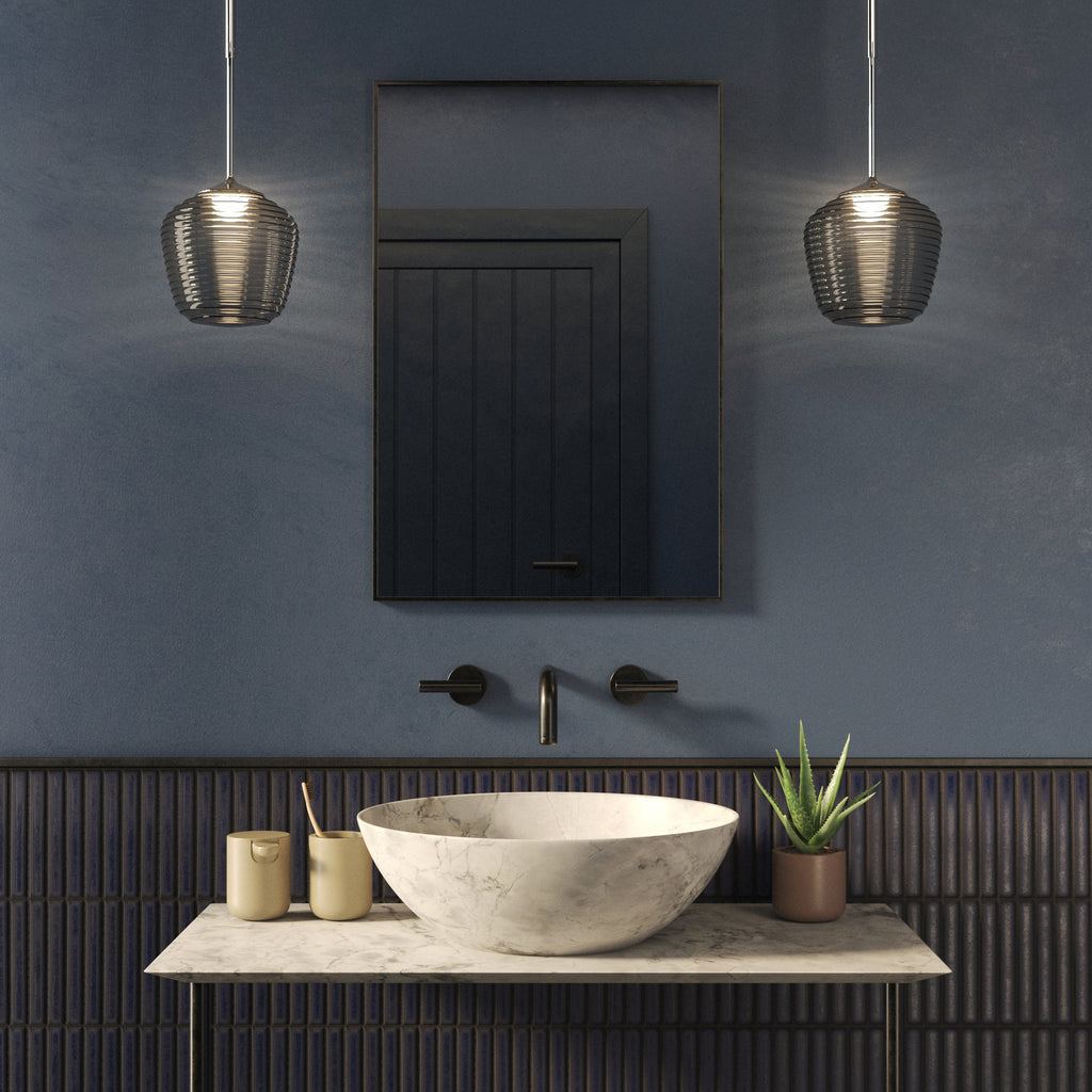 Astro Nara Taper Ribbed Glass Shade in Smoke