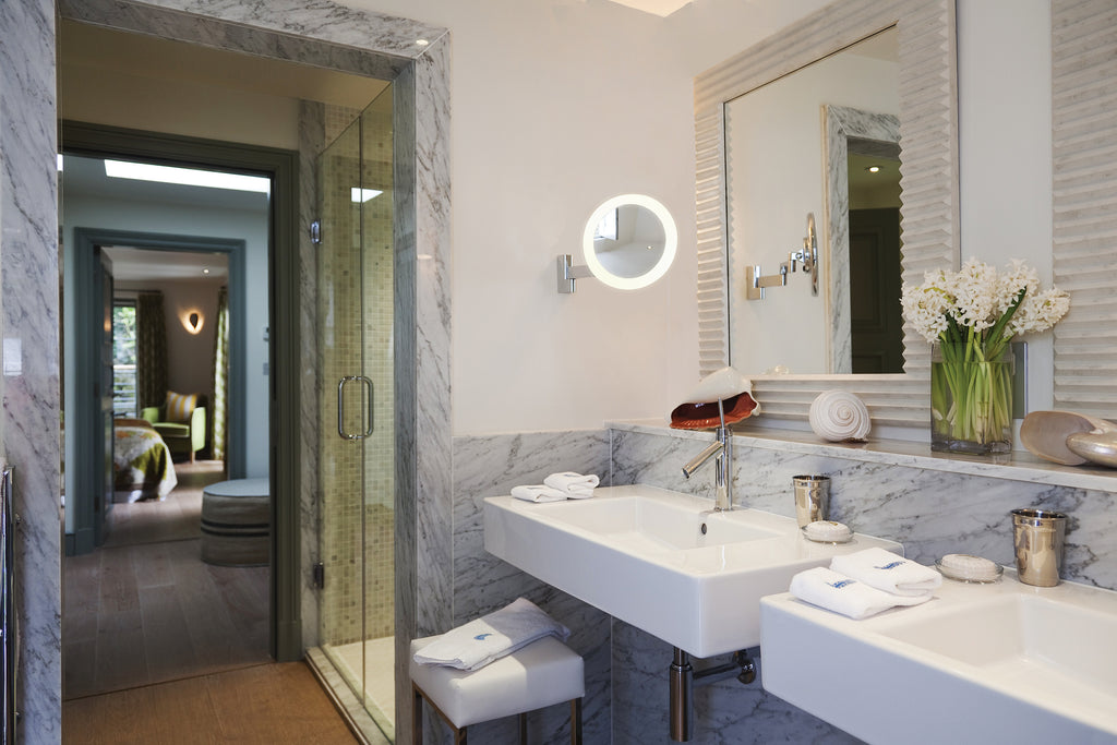 Astro Niimi Round LED Bathroom Magnifying Mirror in Polished Chrome