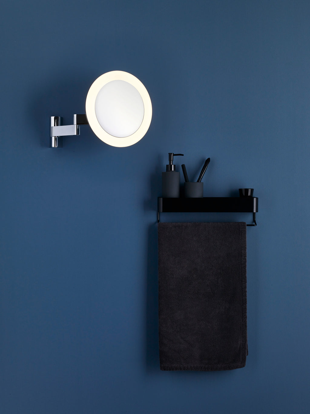 Astro Niimi Round LED Bathroom Magnifying Mirror in Polished Chrome