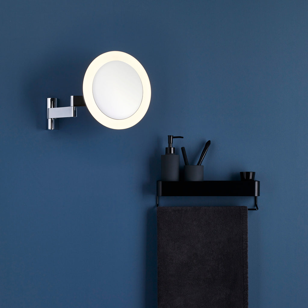Astro Niimi Round LED Bathroom Magnifying Mirror in Polished Chrome