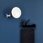 Astro Niimi Round LED Bathroom Magnifying Mirror in Polished Chrome