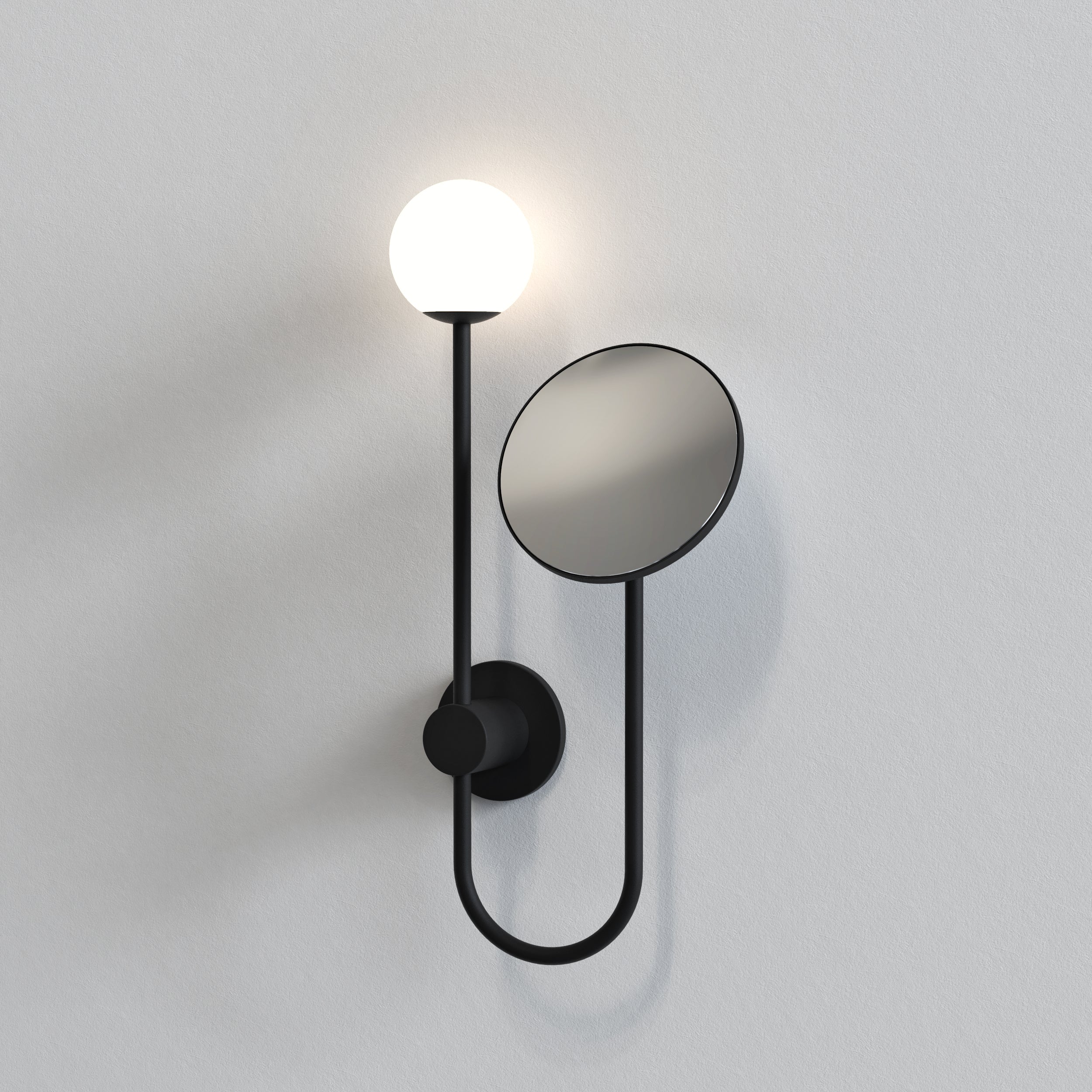 Astro Orb Bathroom Magnifying Mirror in Matt Black