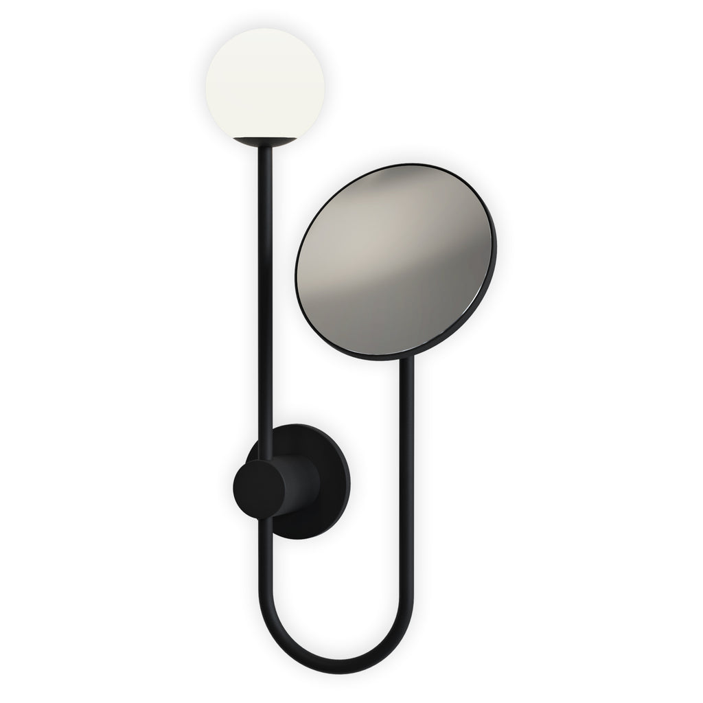 Astro Orb Bathroom Magnifying Mirror in Matt Black