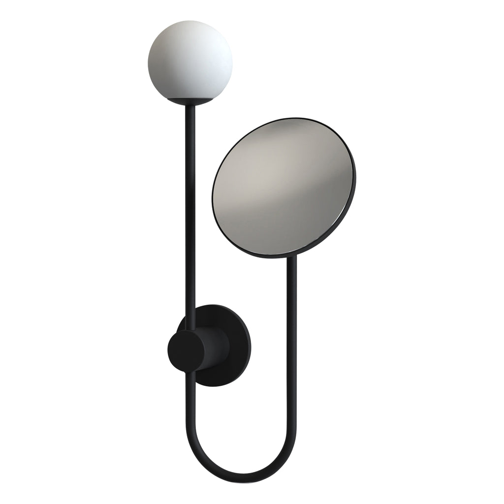 Astro Orb Bathroom Magnifying Mirror in Matt Black