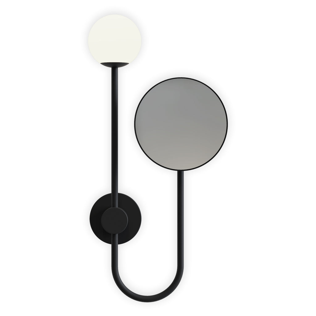 Astro Orb Bathroom Magnifying Mirror in Matt Black