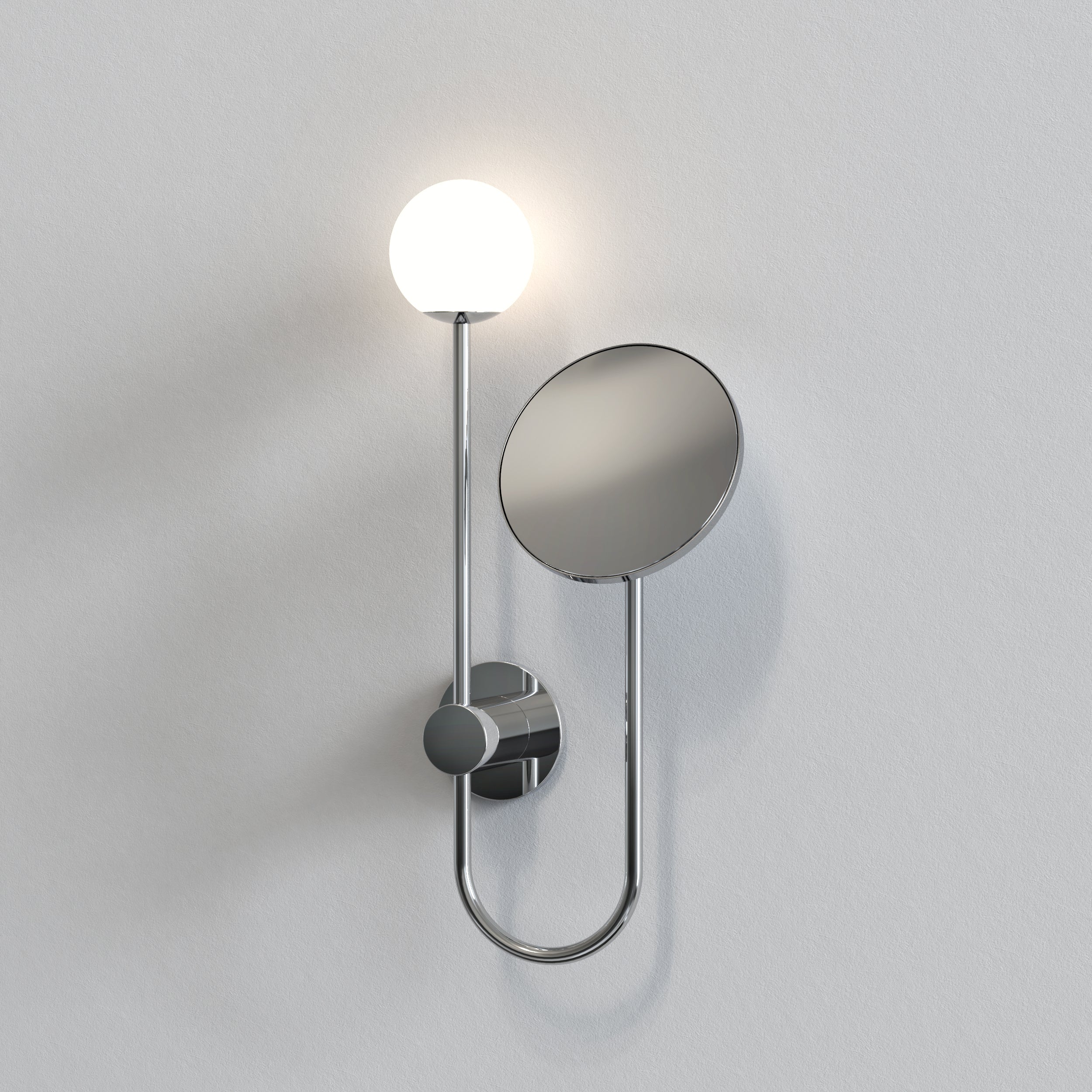 Astro Orb Bathroom Magnifying Mirror in Polished Chrome