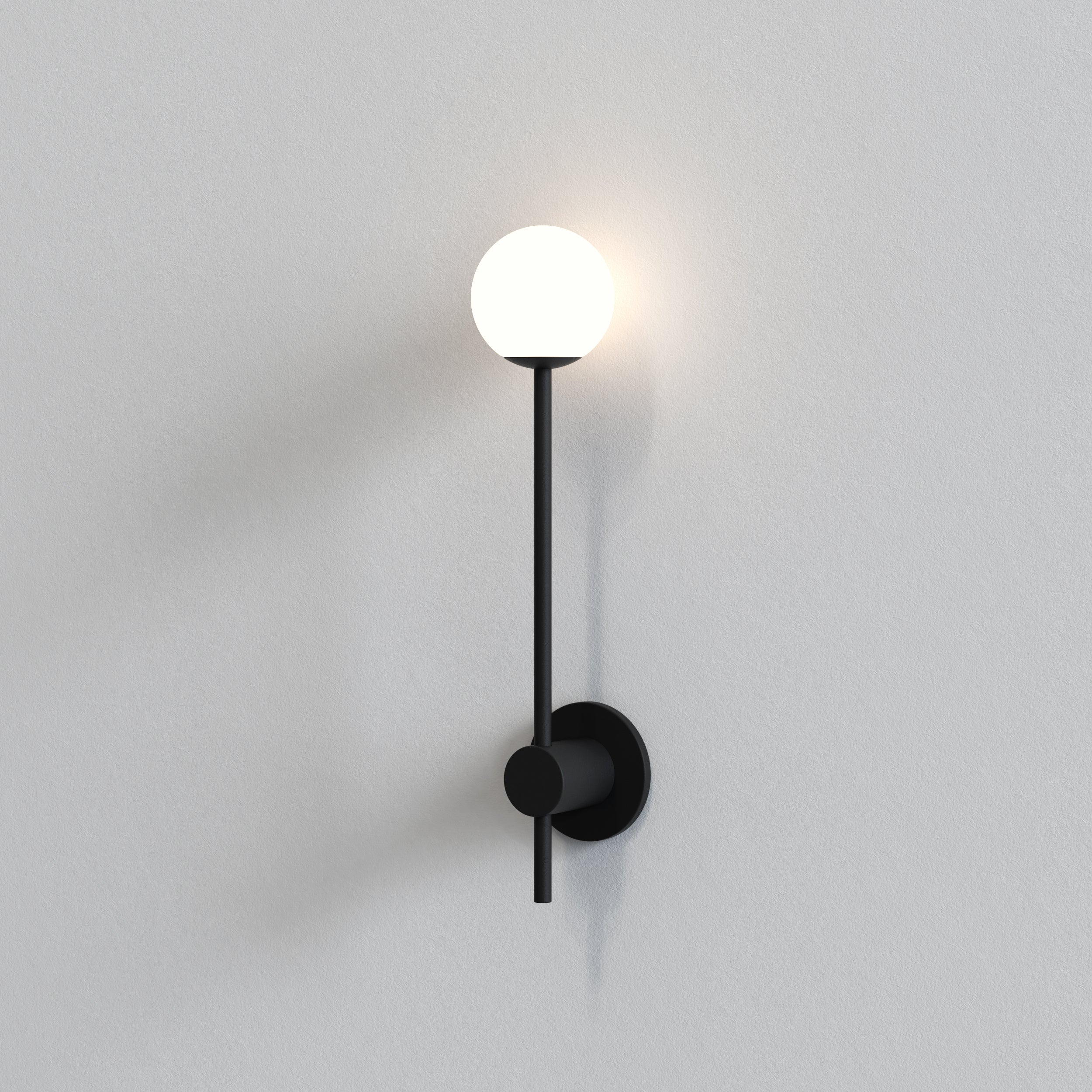 Astro Orb Single Bathroom Wall Light in Matt Black