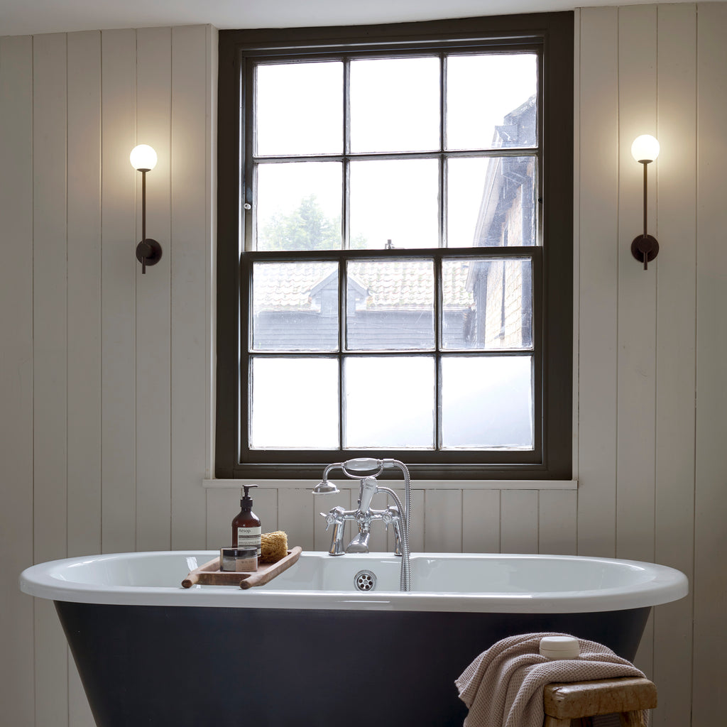 Astro Orb Single Bathroom Wall Light in Matt Black