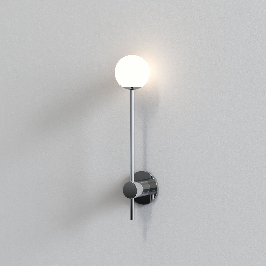 Astro Orb Single Bathroom Wall Light in Polished Chrome