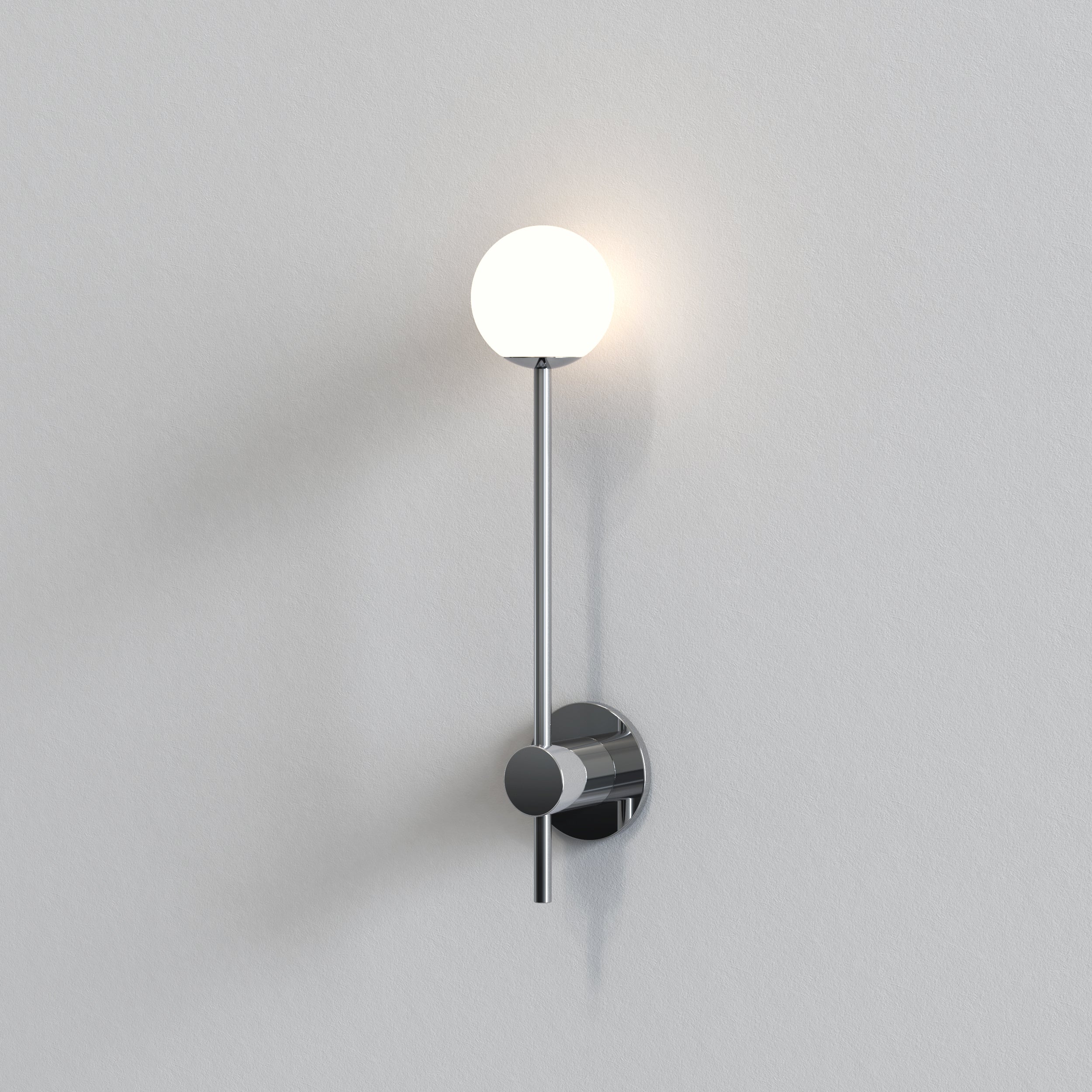 Astro Orb Single Bathroom Wall Light in Polished Chrome