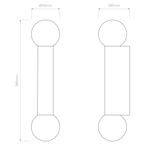 Astro Ortona Twin Bathroom Wall Light in Matt Black