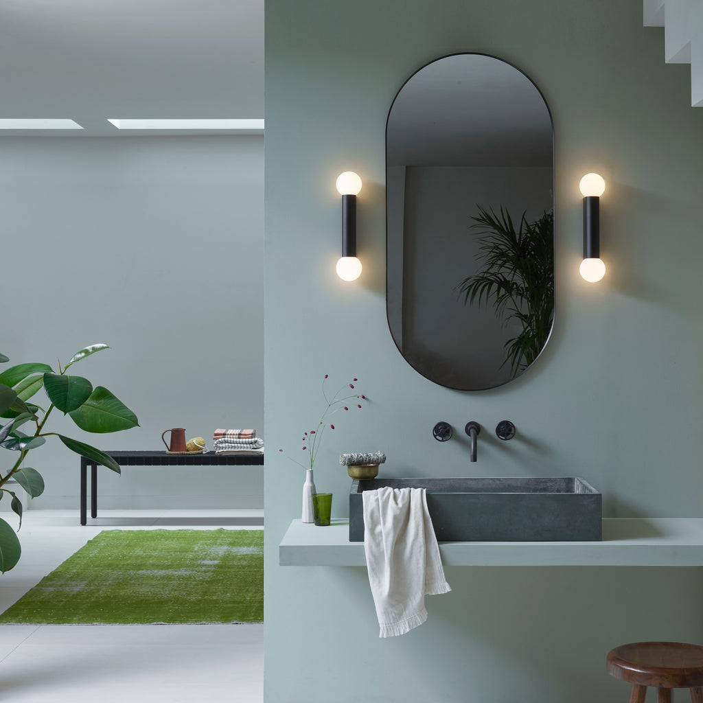 Astro Ortona Twin Bathroom Wall Light in Matt Black