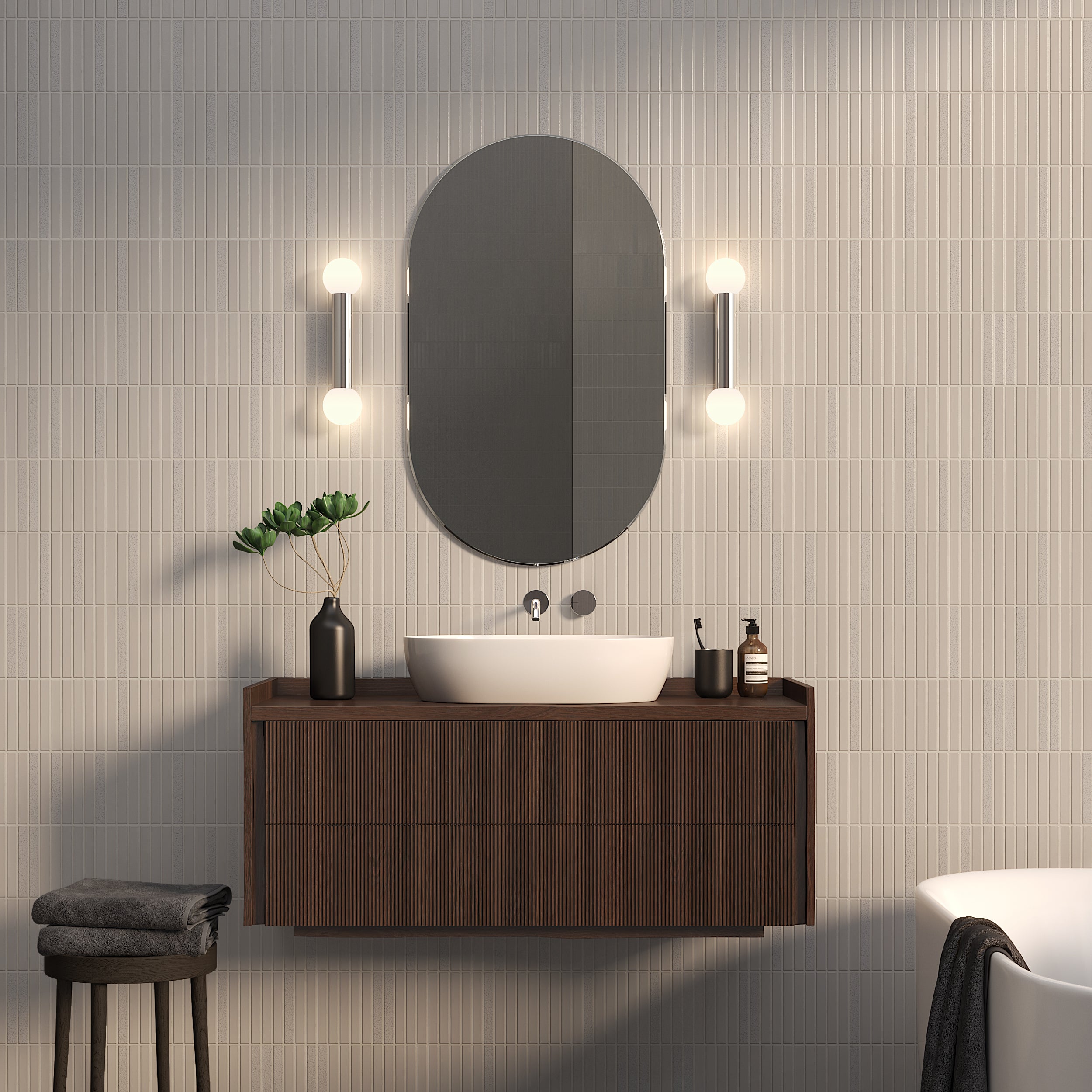 Astro Ortona Twin Bathroom Wall Light in Polished Chrome