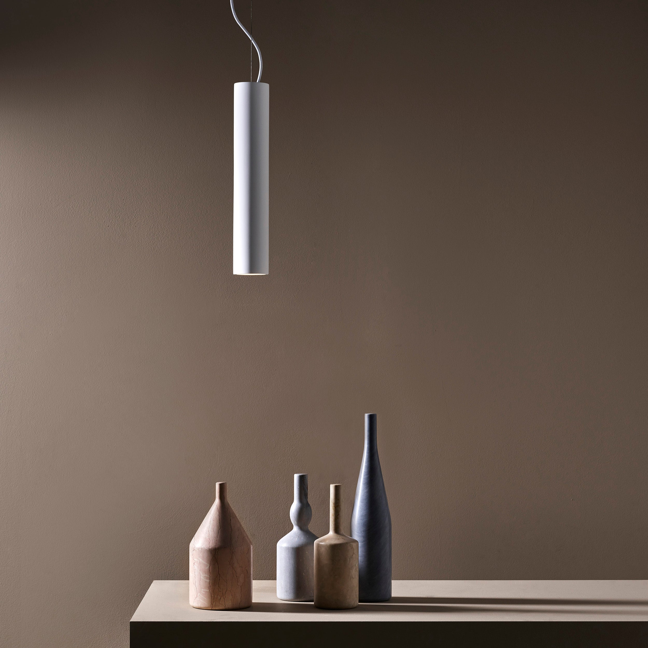 Astro Osca 400 Round Pendant Light in Plaster