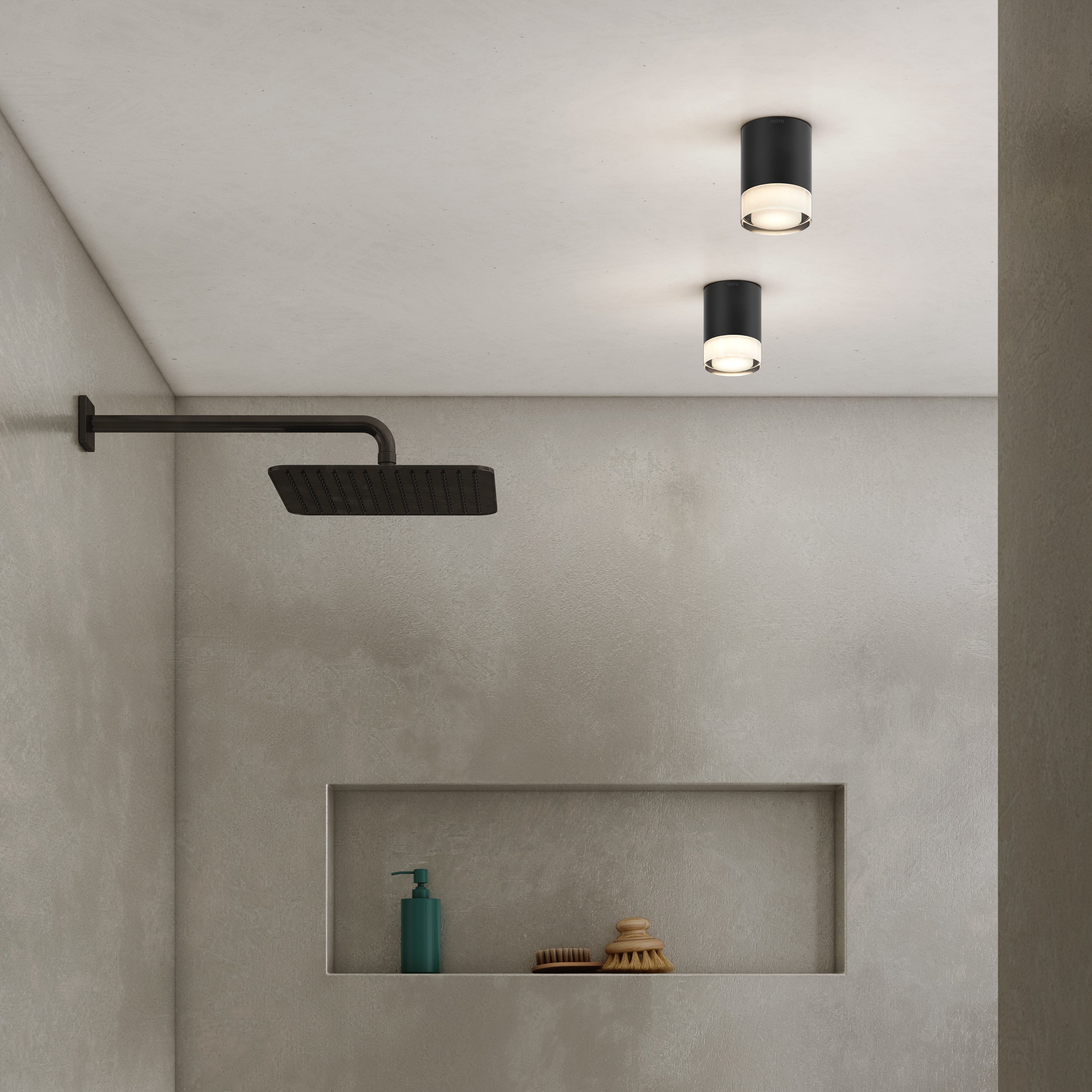 Astro Ottawa Bathroom Downlight in Matt Black IP65