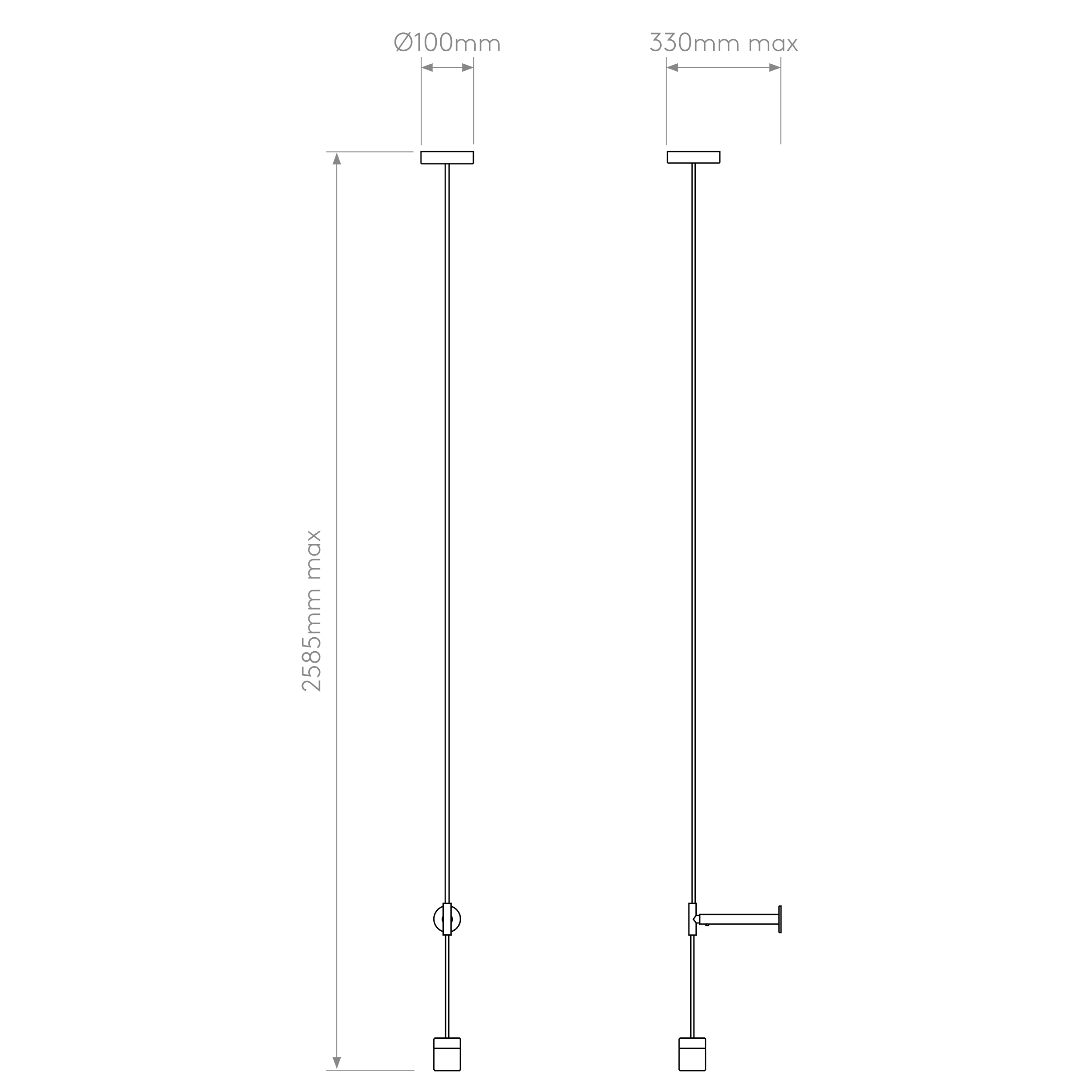 Astro Pendant Suspension Kit 3 in Bronze