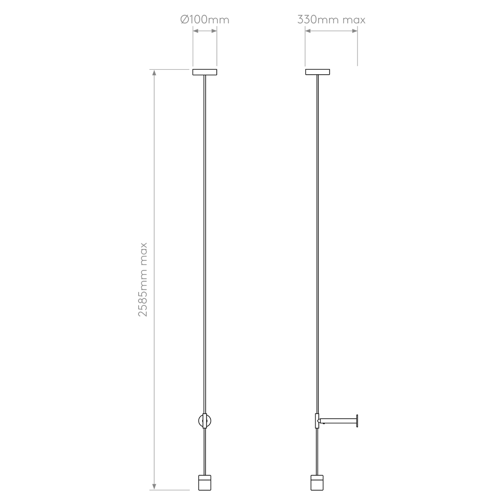 Astro Pendant Suspension Kit 3 in Matt Black