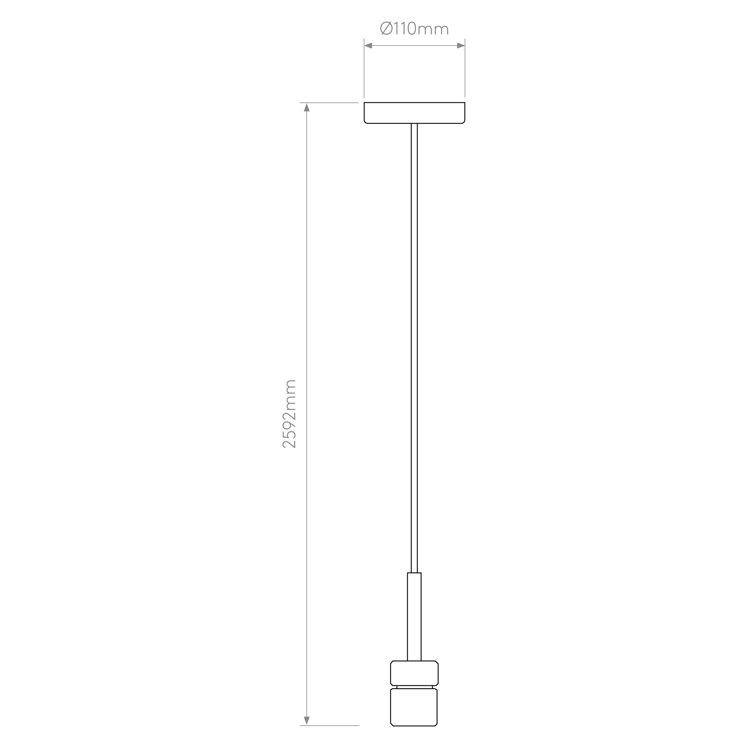 Astro Pendant Suspension Kit 4 in Bronze