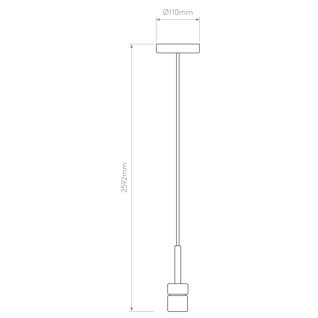 Astro Pendant Suspension Kit 4 Knurled in Matt Nickel