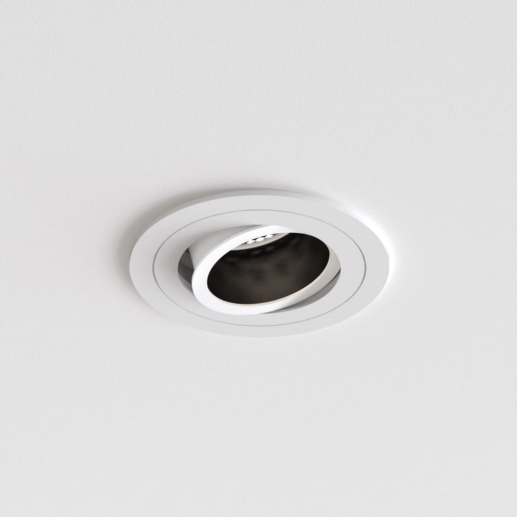 Astro Pinhole Slimline Round Adjustable Fire-Rated Downlight in Matt White 1434003