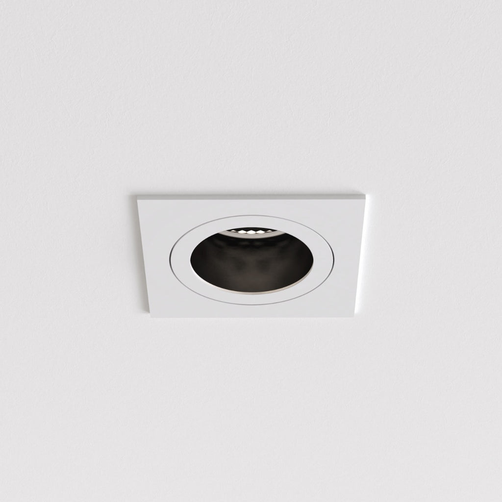 Astro Pinhole Slimline Square Fixed Fire-Rated Bathroom Downlight in Matt White 1434002