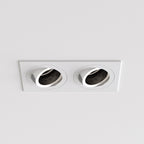 Astro Pinhole Twin Adjustable Downlight Square in Matt White 1434005
