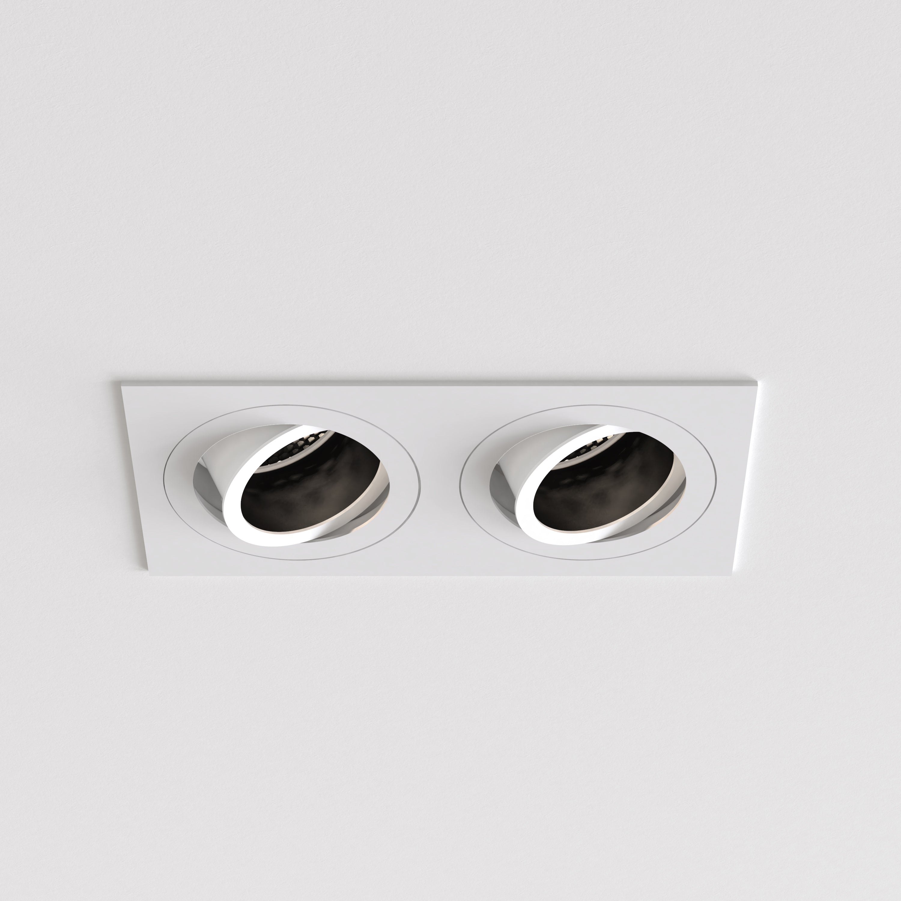Astro Pinhole Twin Adjustable Downlight Square in Matt White 1434005