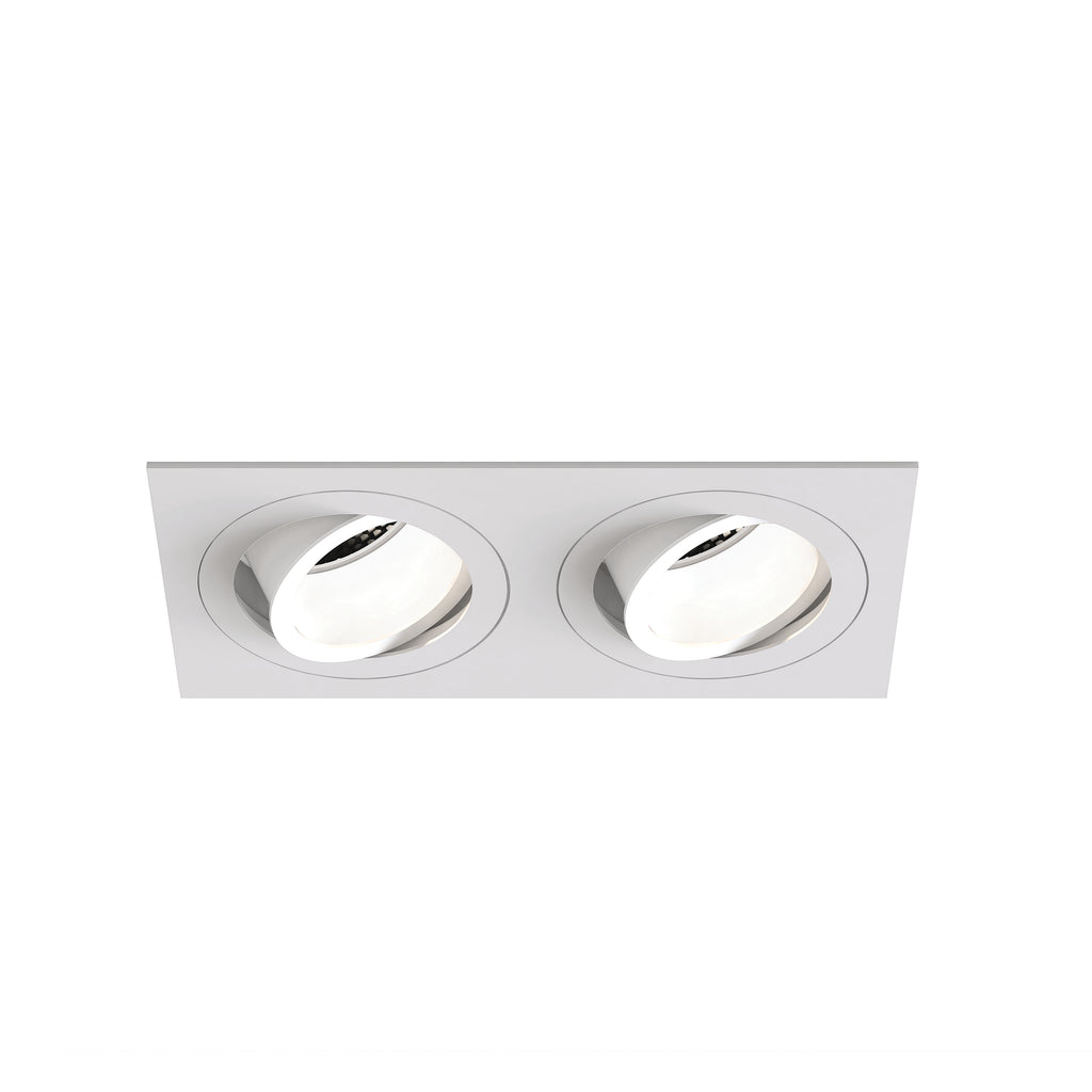 Astro Pinhole Twin Adjustable Downlight Square in Matt White 1434005