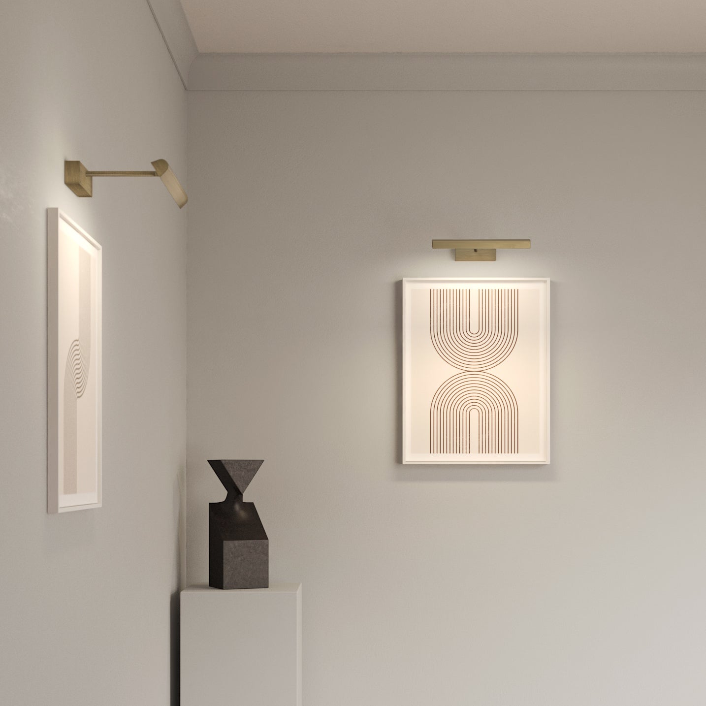 Astro Renoir 350 Picture Light in Matt Brushed Brass