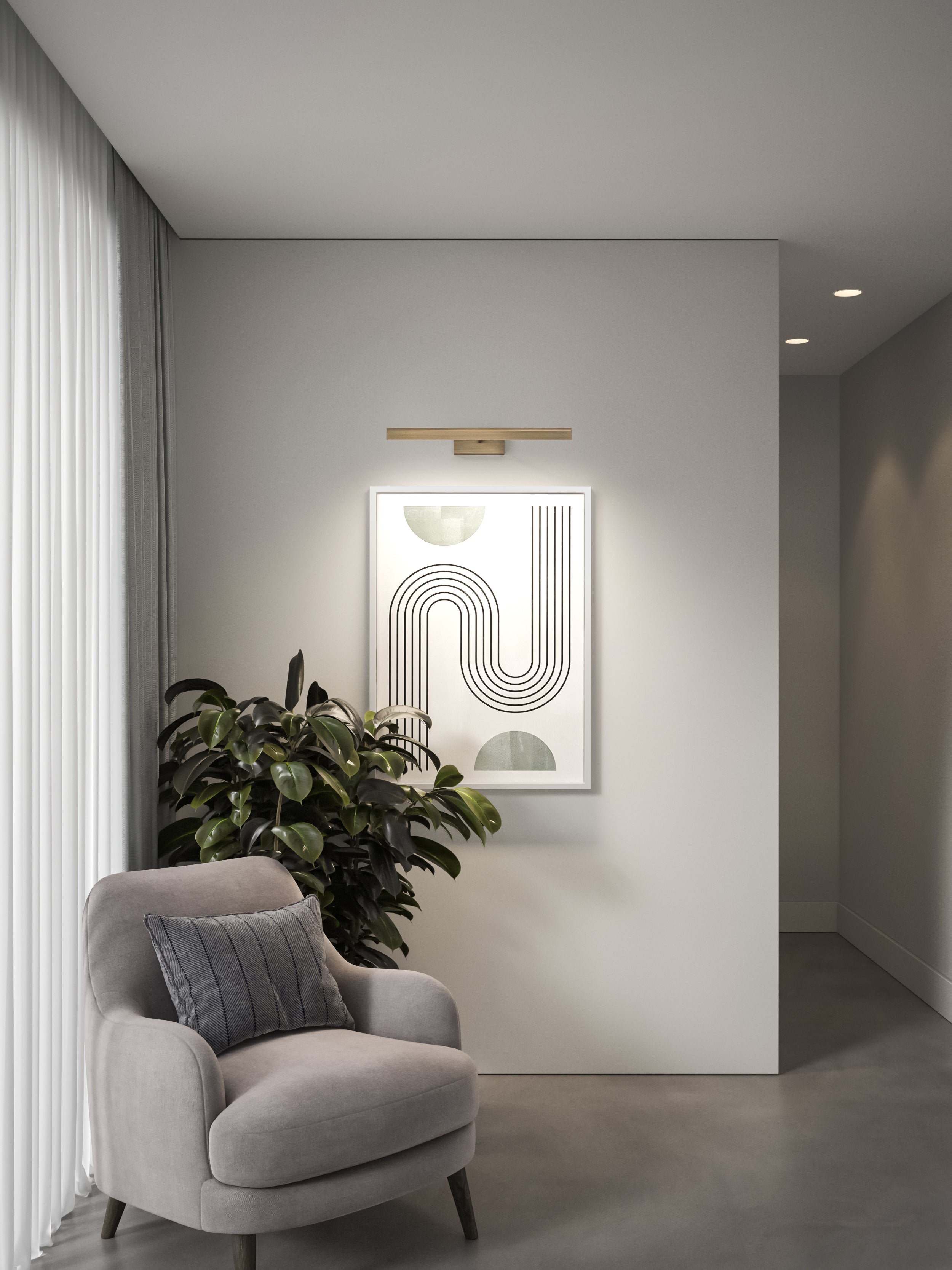 Astro Renoir 520 Picture Light in Matt Brushed Brass