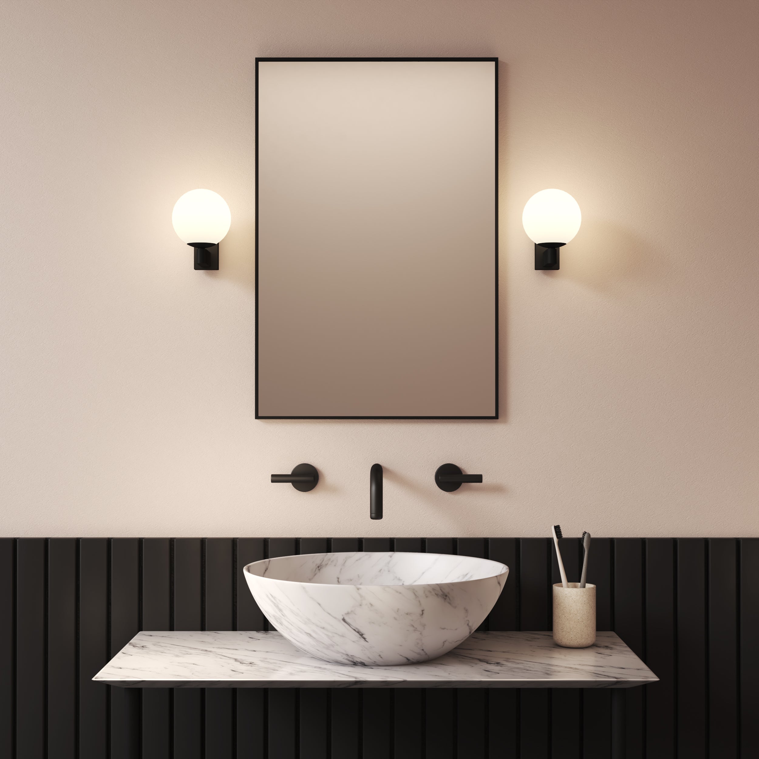 Astro Sagara Bathroom Wall Light in Matt Black