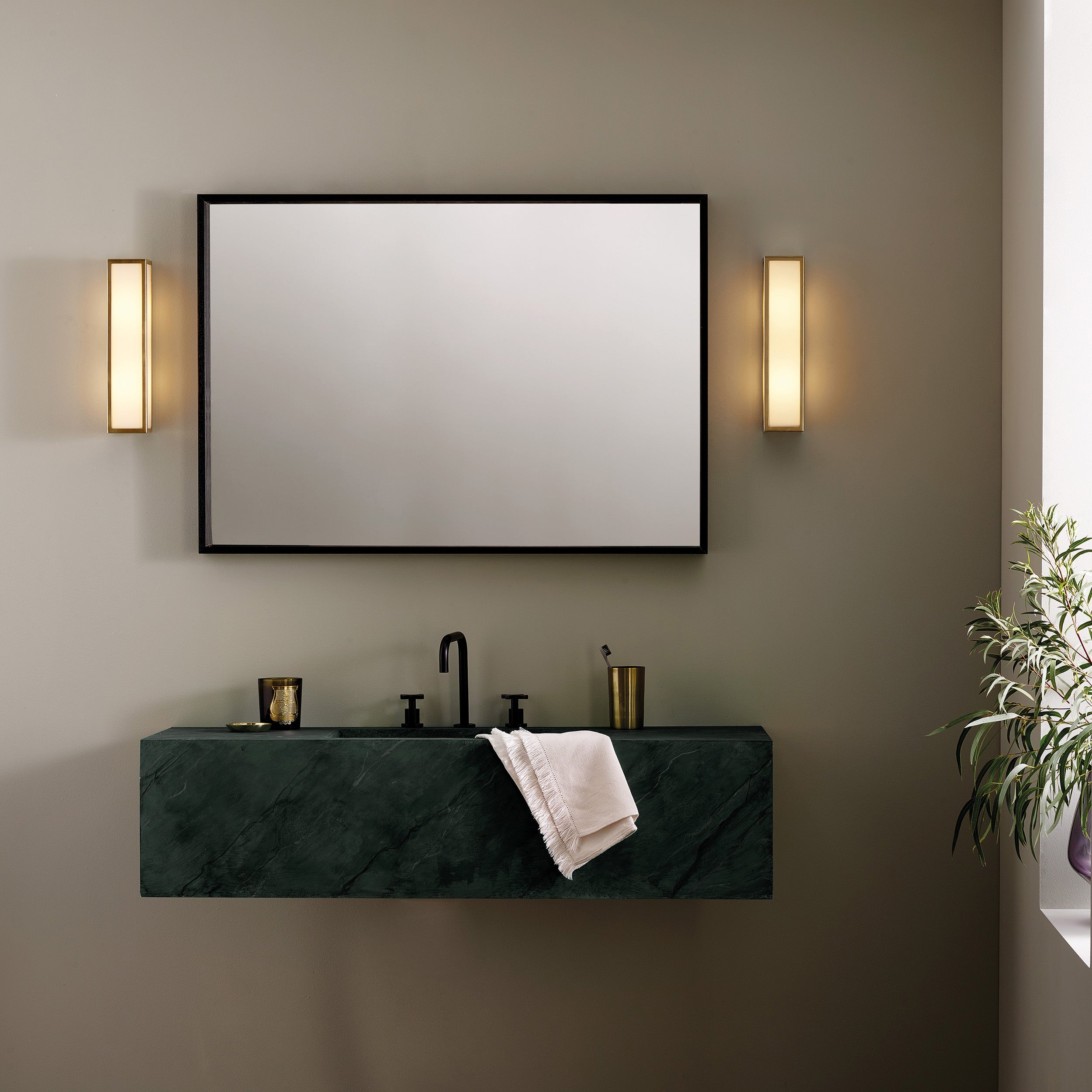 Astro Salerno Outdoor Wall Light in Natural Brass