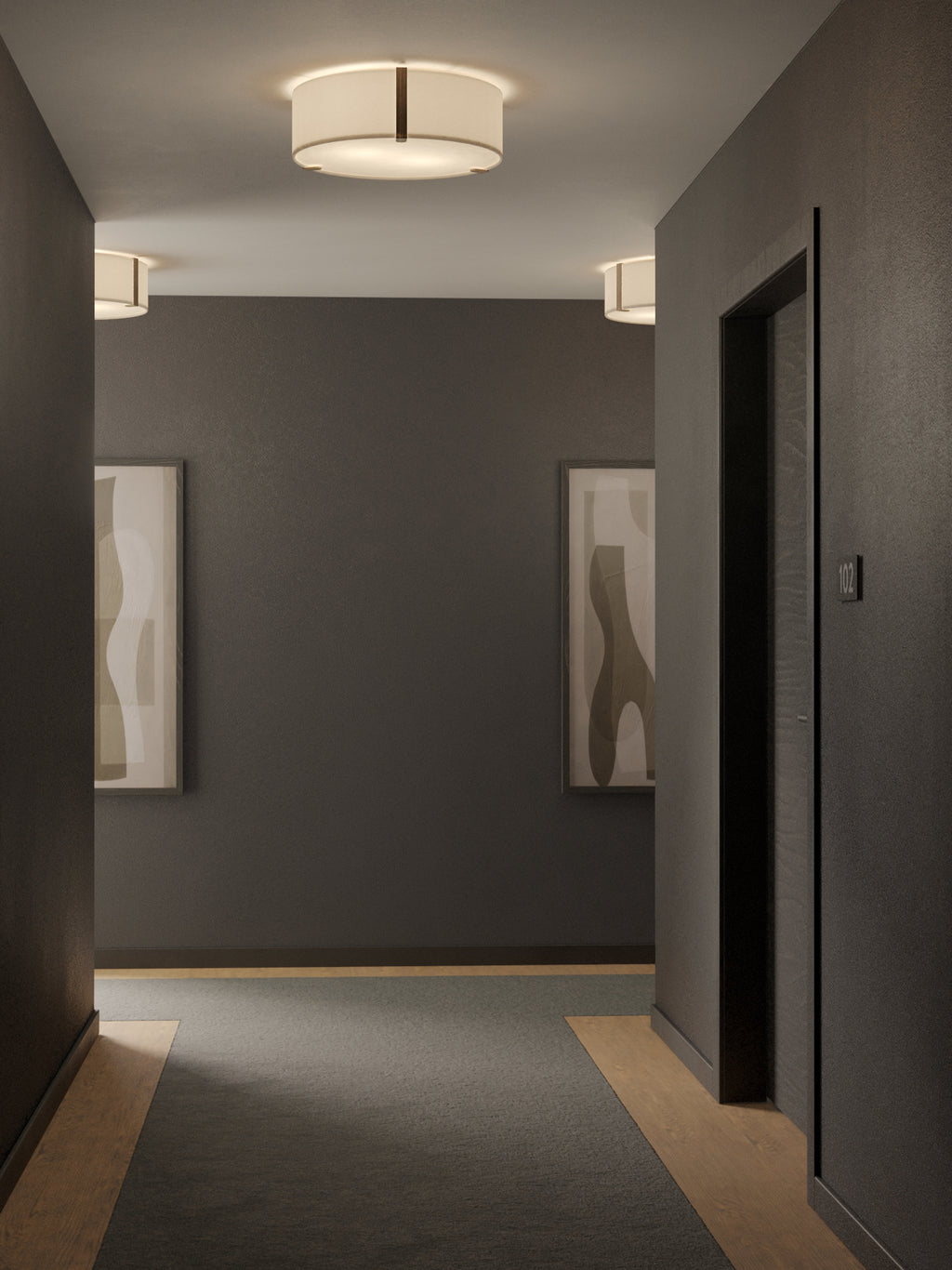 Astro Salina 400 Ceiling Light in White Fabric