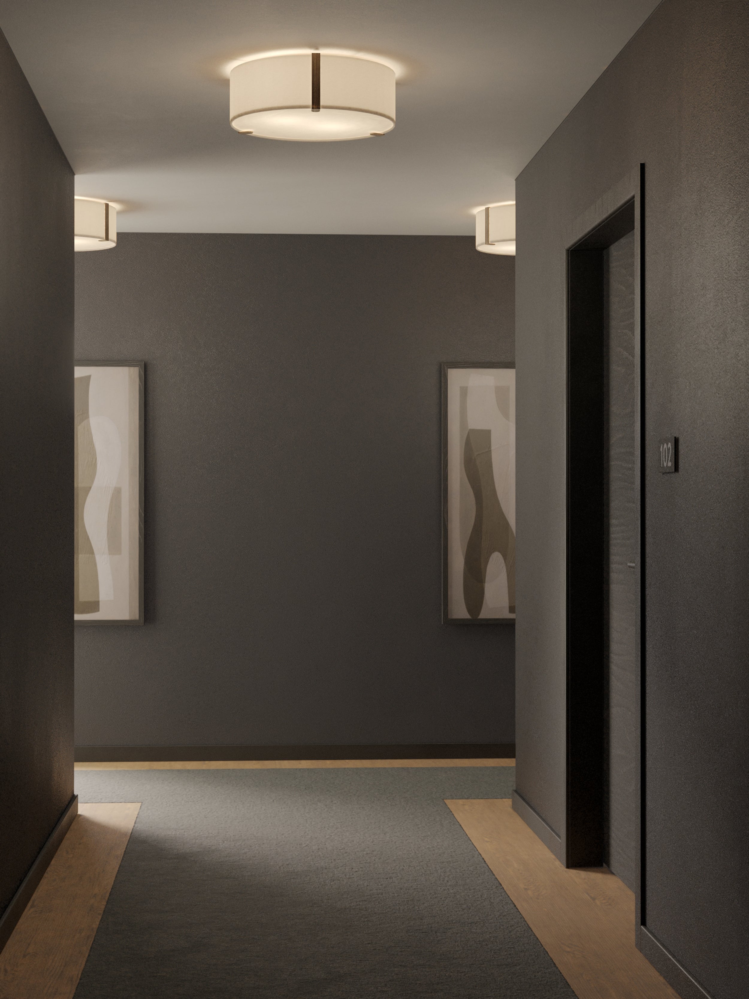 Astro Salina 400 Ceiling Light in White Fabric