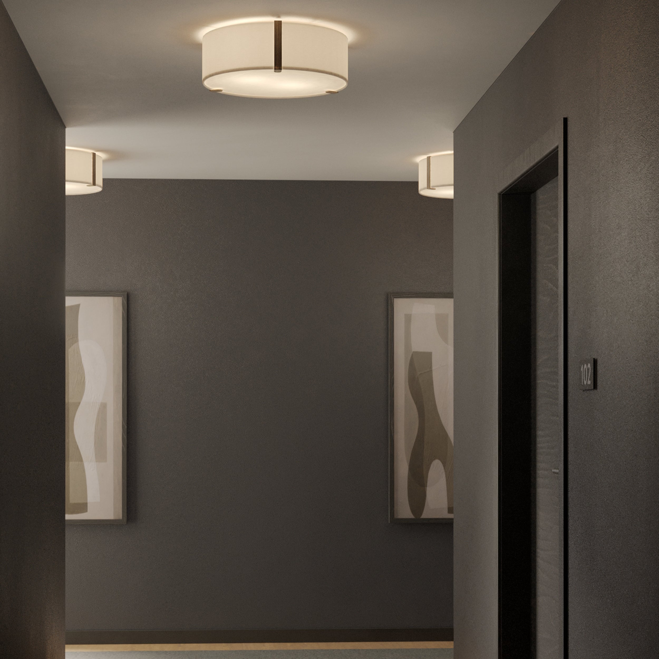 Astro Salina 400 Ceiling Light in White Fabric