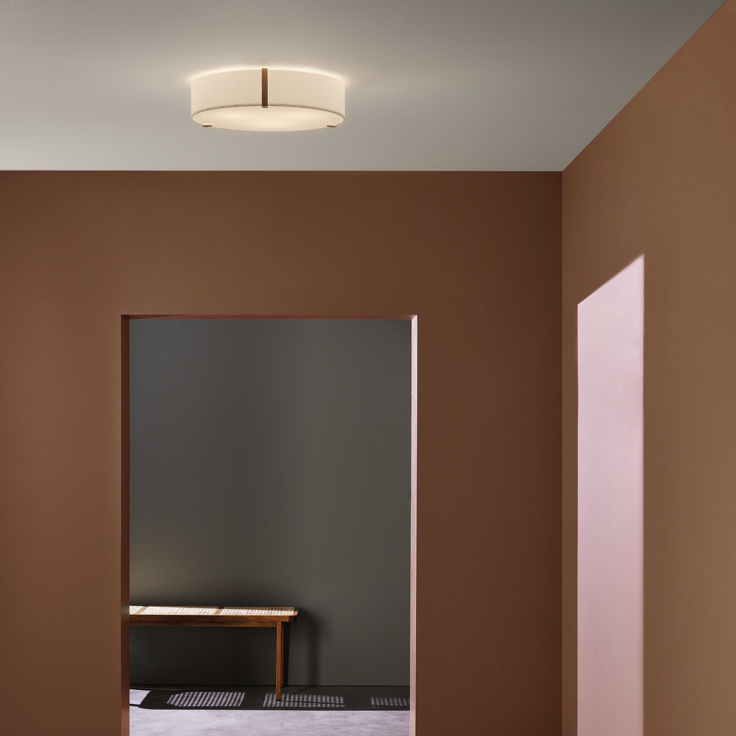 Astro Salina 550 Ceiling Light in White Fabric