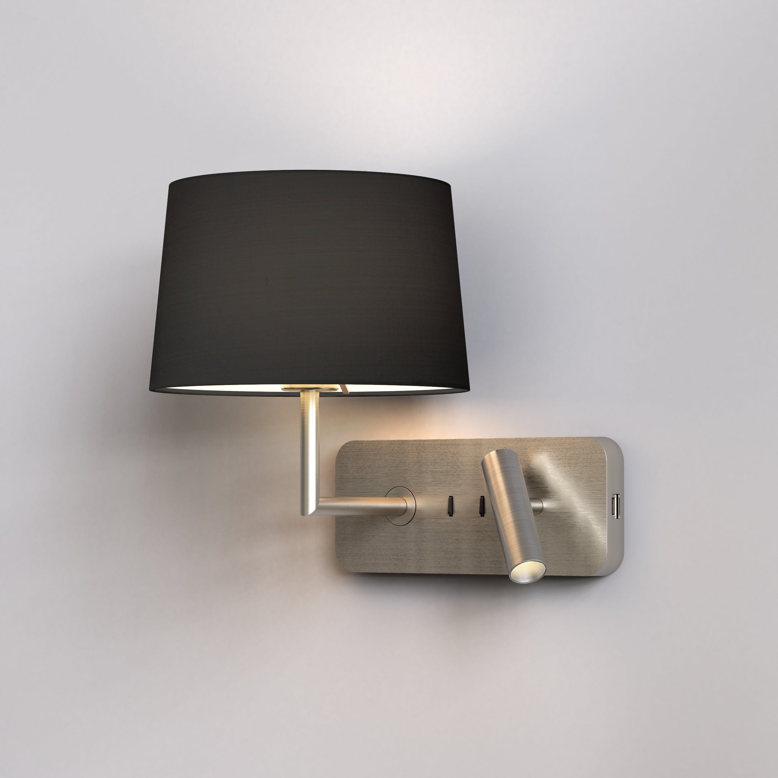 Astro Side by Side Combination Reader Grande USB in Matt Nickel - REQUIRES SHADE