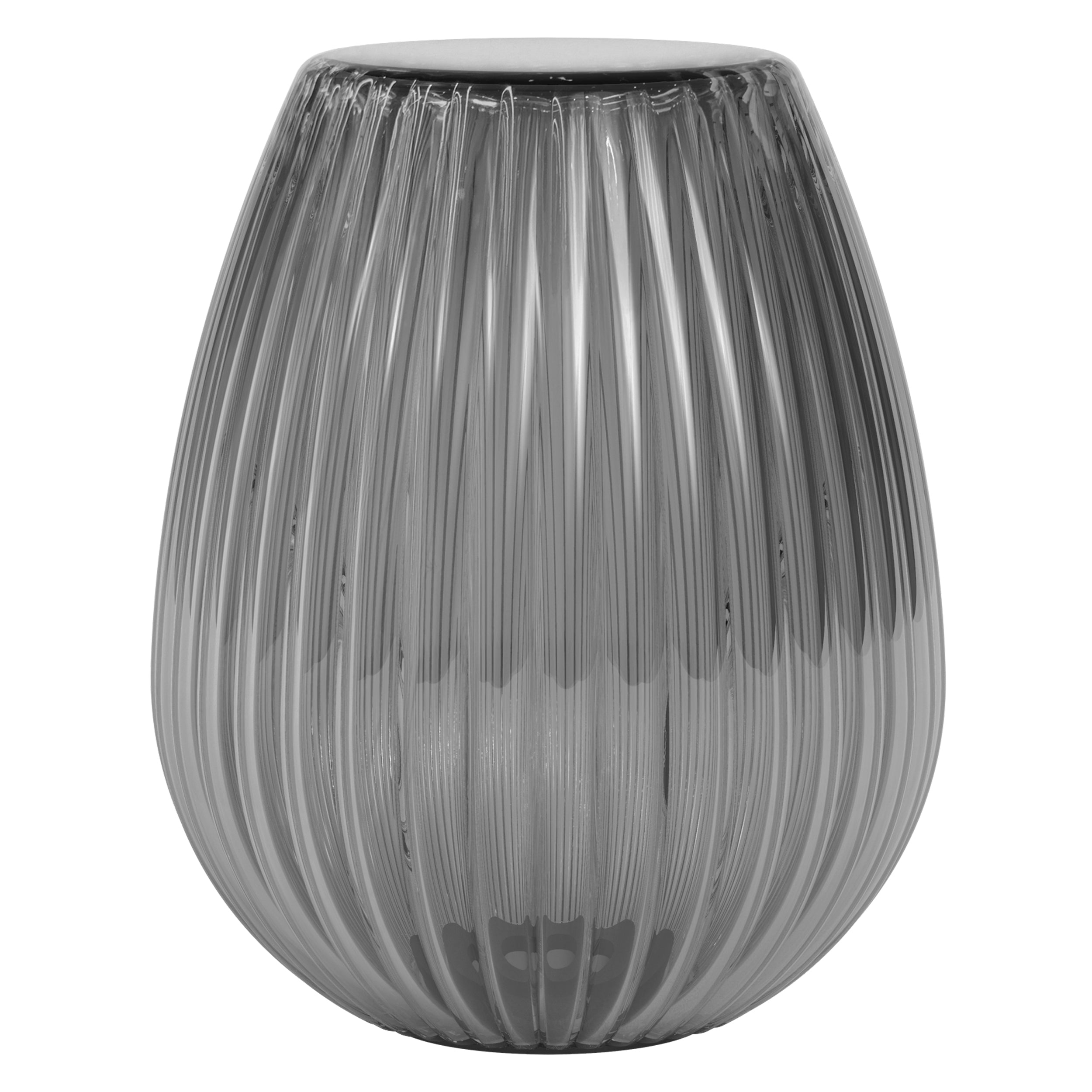 Astro Tacoma Tulip Shade in Ribbed Smoke Glass