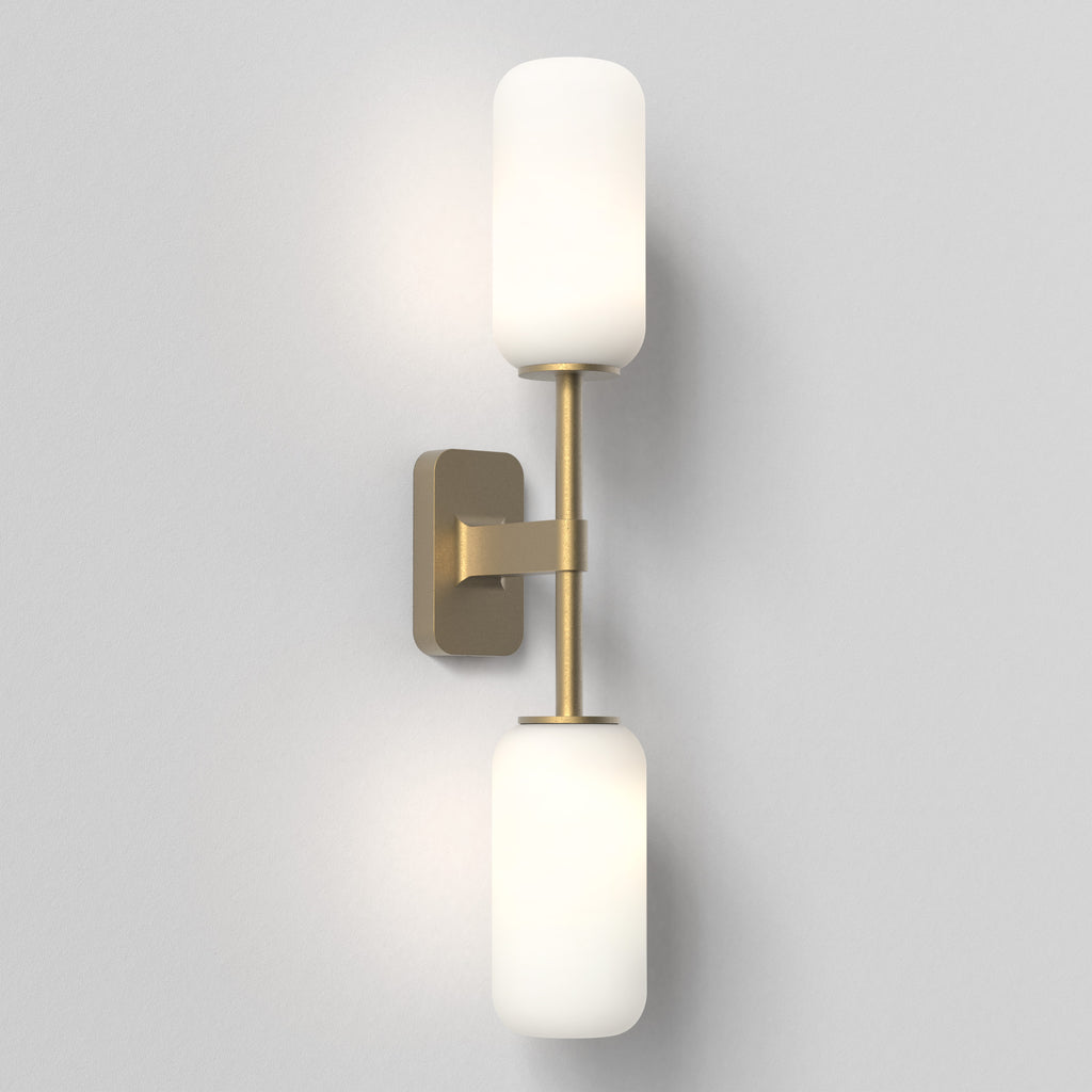 Astro Tacoma Twin Bathroom Wall Light in Antique Brass SHADES NOT INCLUDED