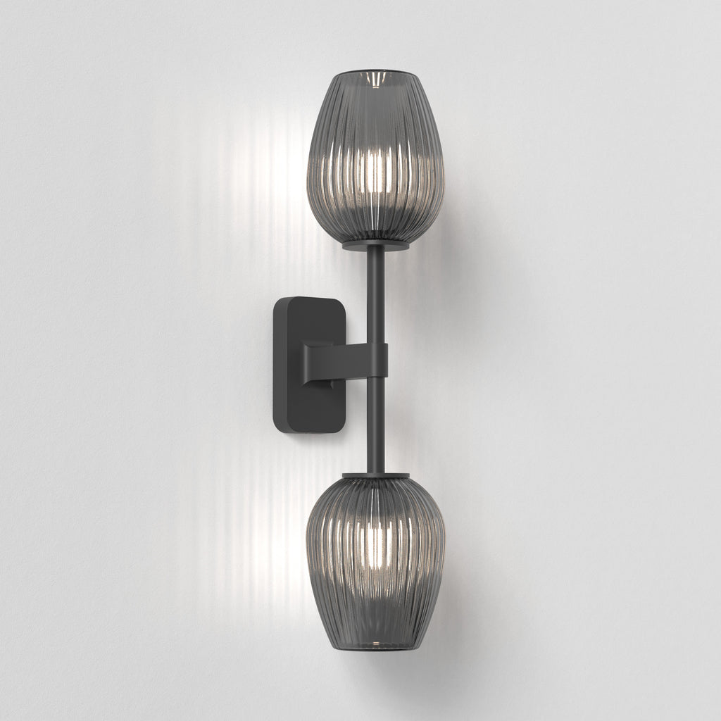 Astro Tacoma Twin Bathroom Wall Light in Matt Black SHADES NOT INCLUDED