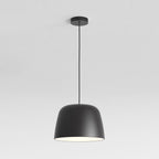 Astro Taiko 300 Pendant Light in Matt Black with Spun Metal Shade