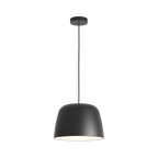Astro Taiko 300 Pendant Light in Matt Black with Spun Metal Shade