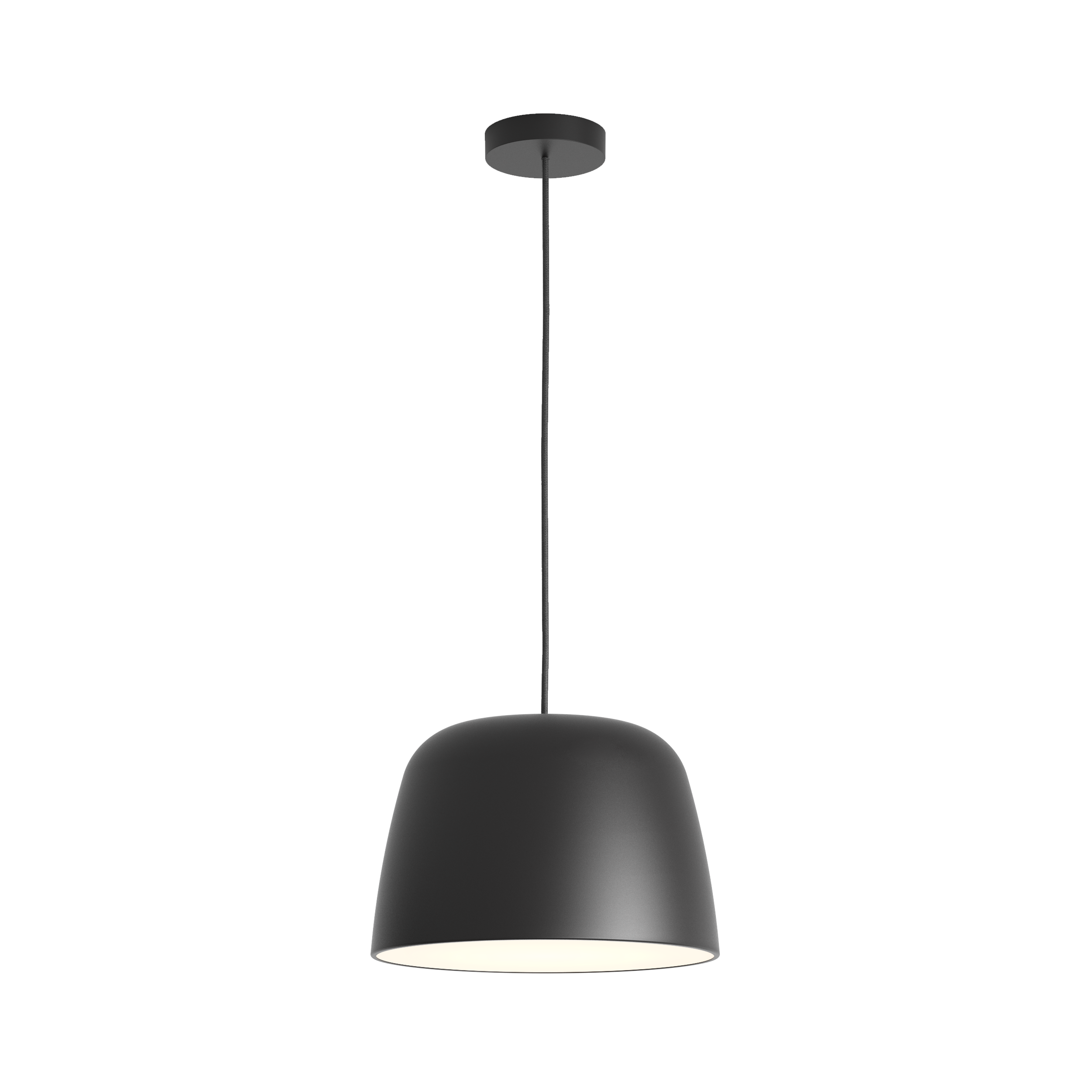 Astro Taiko 300 Pendant Light in Matt Black with Spun Metal Shade