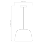 Astro Taiko 300 Pendant Light in Matt Black with Spun Metal Shade