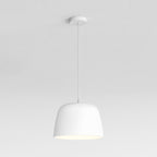 Astro Taiko 300 Pendant Light in Matt White with Spun Metal Shade