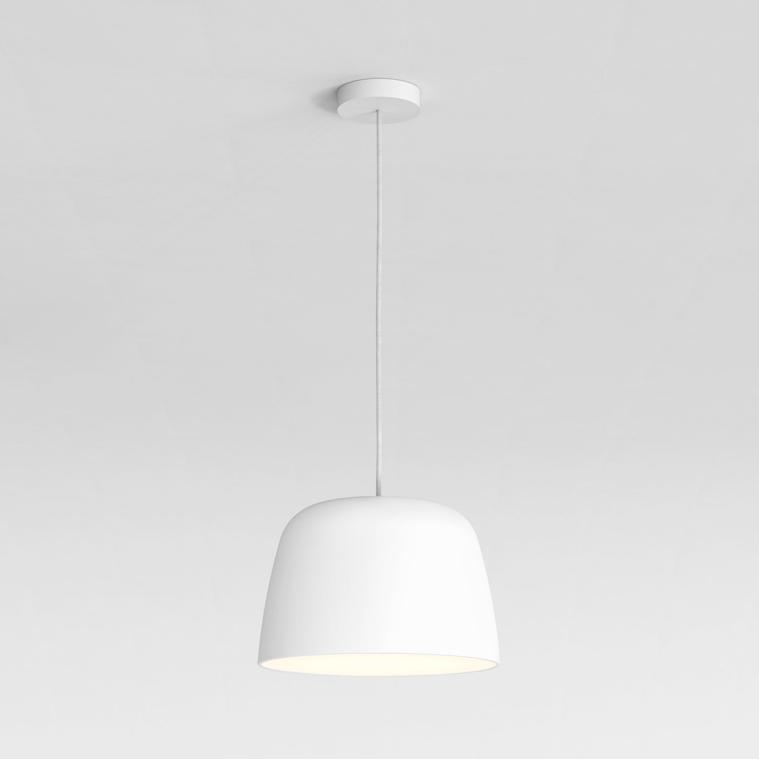 Astro Taiko 300 Pendant Light in Matt White with Spun Metal Shade