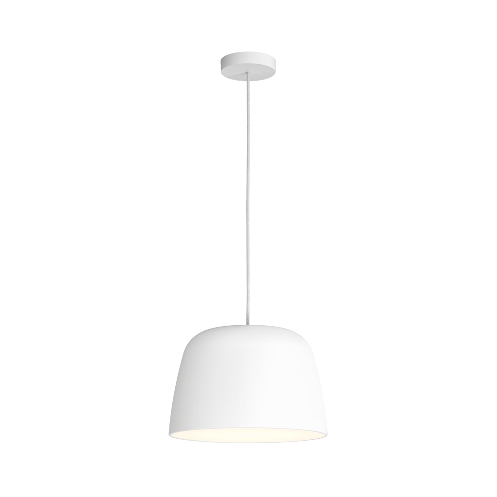 Astro Taiko 300 Pendant Light in Matt White with Spun Metal Shade
