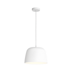 Astro Taiko 300 Pendant Light in Matt White with Spun Metal Shade