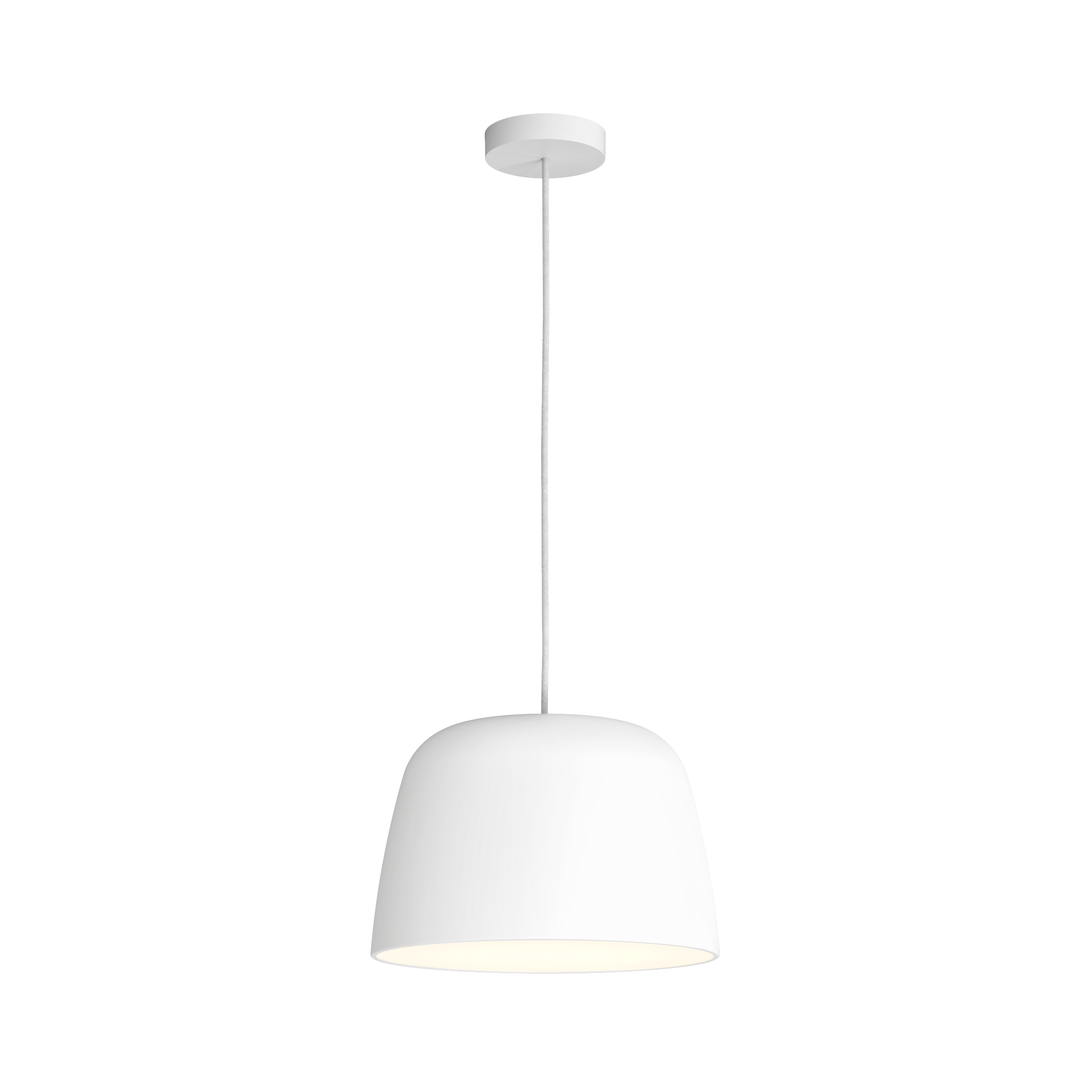 Astro Taiko 300 Pendant Light in Matt White with Spun Metal Shade
